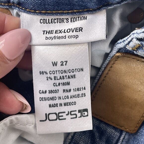 Joe’s Jeans ex-lover boyfriend crop collector’s Sz 27 Distressed boho raw hem - Picture 8 of 14